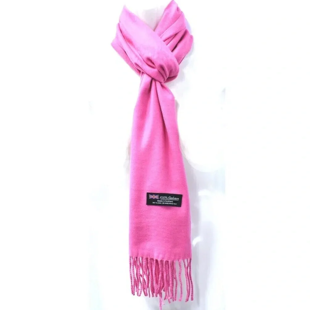 New Medium Pink Cashmere Scarf - Picture 2 of 4